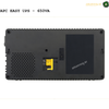 APC BV650I-MSX 650VA line-interactive UPS front view. Back view of an APC Easy UPS 650VA power supply unit with branding on a white background.