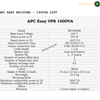 APC BX1600MI 1600VA UPS with automatic voltage regulation. Technical specifications of an APC Easy UPS 1600VA on a white background