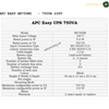 APC BX750MI tower UPS 230V. Technical specifications of an APC Easy UPS 750VA on a white background