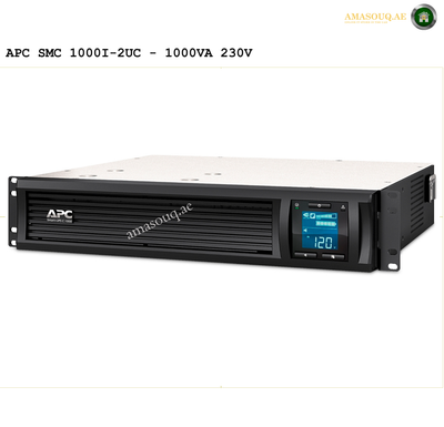 APC Smart-UPS C 1000VA 600W 2U rackmount UPS with SmartConnect. APC uninterruptible power supply (UPS) on a white background