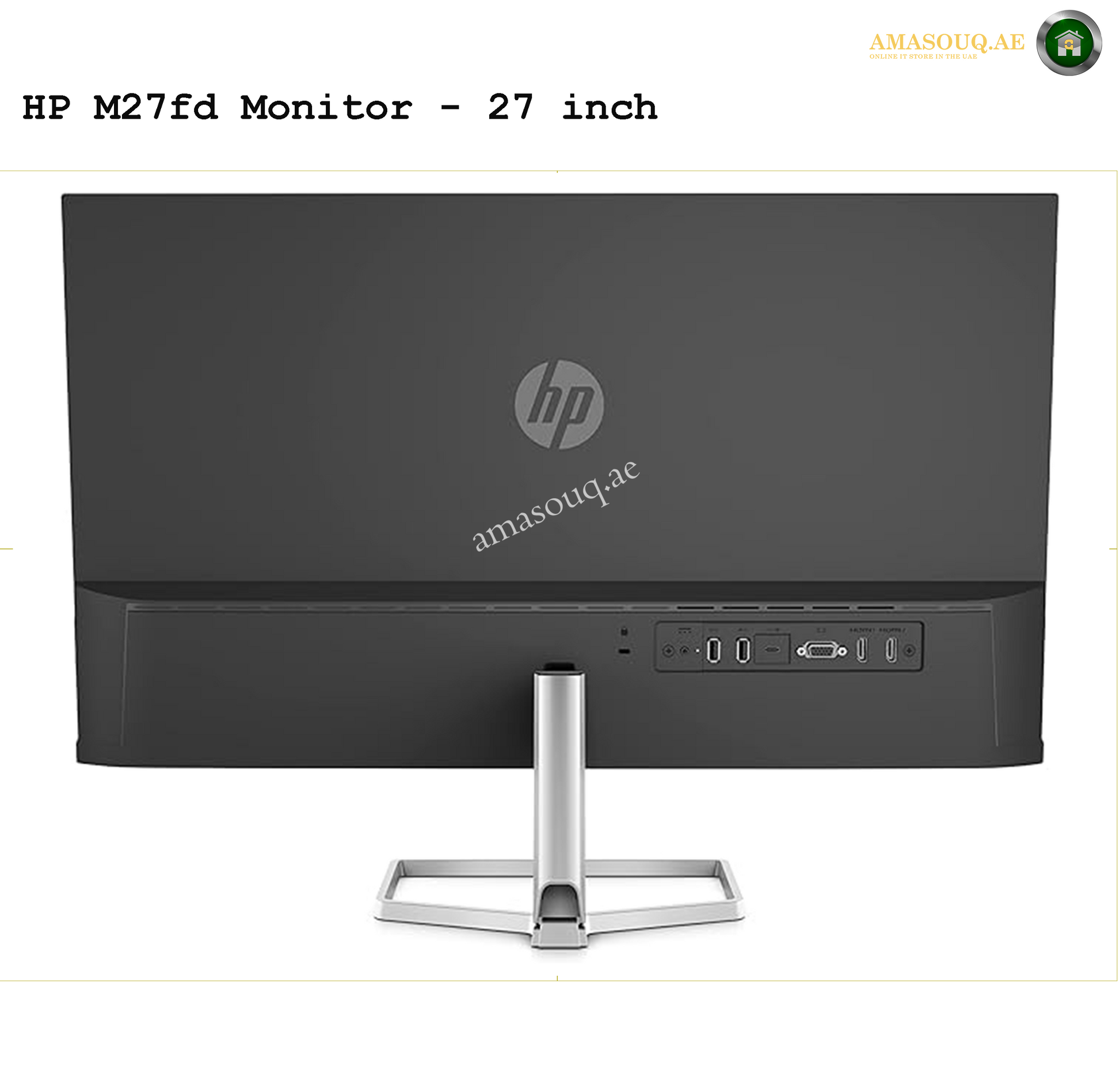 HP M27fd FHD USB-C - 27" | AMASOUQ.AE BACK VIEW