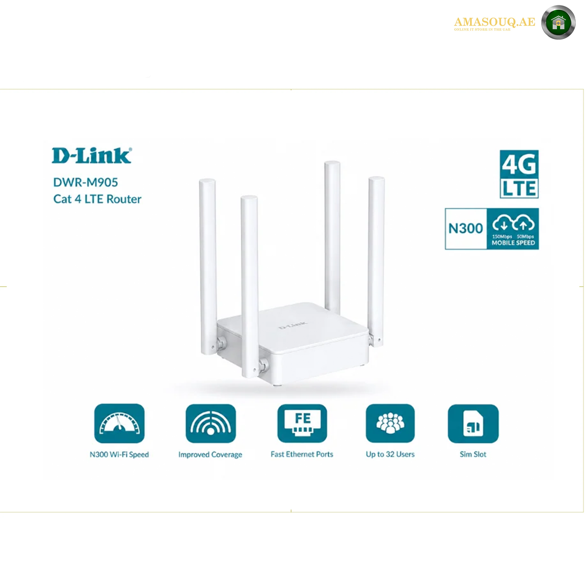 D-Link DWR-M905 router with external LTE antennas | DWR-M905