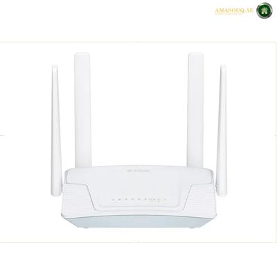 D-Link G403C 4G LTE N300 Wi-Fi Router front view | G403C. A white Aruba wireless access point with six external antennas, shown against a plain white background.