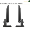 dell-e2225hm-tilt-stand. Two views of a Dell E2225HM 21.5-inch Full HD 100Hz VA Monitor on a white background, showing the front and back profiles of the black monitor with its stand.