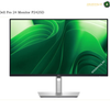dell-p2425d-23-8-inch-qhd-100hz-monitor. Dell Pro 24 Monitor P2425D computer monitor with a slim black bezel and a silver stand, displaying a green abstract wallpaper on a white background.
