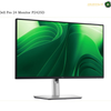 dell-p2425d-side-view. Dell Pro 24 Monitor P2425D with a slim black bezel and a silver stand, displaying a green abstract wallpaper on a white background.