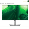 dell-p2425de-24-inch-qhd-monitor. Dell Pro 24 Plus Monitor P2425DE with a slim black bezel and silver stand, displaying a green abstract wallpaper on a white background.
