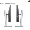 dell-p2425de-adjustable-stand.Two views of a Dell Pro 24 Plus Monitor P2425DE showing the front and back angles on a white background, with silver stands and a black bezel.