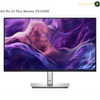 Dell P2425HE 23.8-inch Full HD IPS monitor front view. Dell Pro 24 Plus Monitor P2425HE with a slim black bezel and silver stand, displaying a purple and pink abstract wallpaper on a white background.