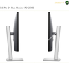Dell P2725D height adjustable ergonomic monitor stand. Two side views of a Dell Pro 24 Plus Monitor P2425HE on a white background, showing the monitor from the left and right edges to display the bezel and side profile.