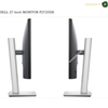 dell-p2725de-adjustable-stand. Two views of a Dell 27-inch monitor with a silver and black design, displayed from the side on a white background with text reading 'DELL 27-Inch MONITOR P2725DE'.