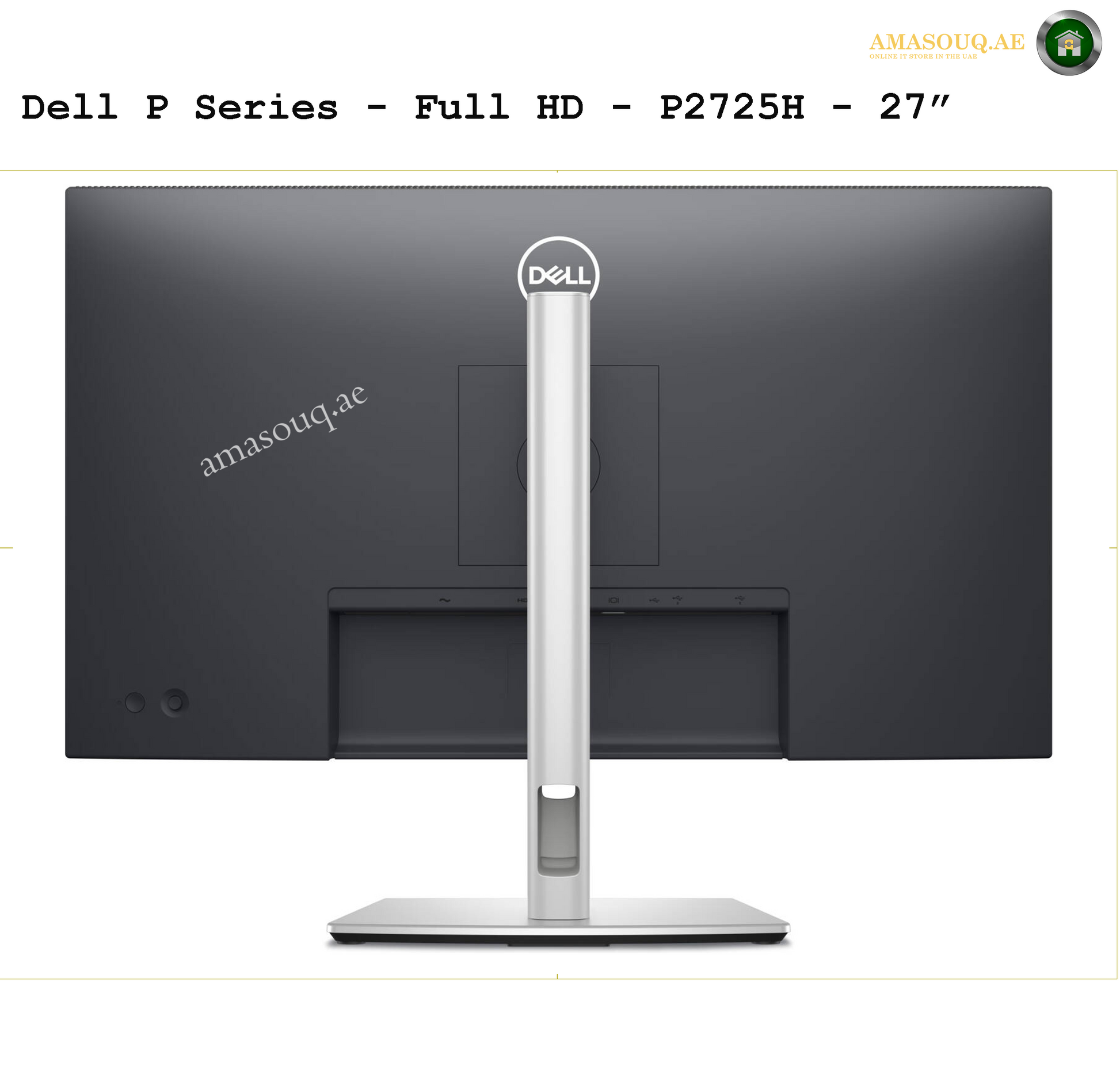 Dell P2725H 27-inch monitor rear view and ports