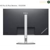 Dell P3225DE QHD USB-C monitor rear view Dell Pro 32 Plus Monitor P3225DE shown from the back, featuring a dark gray screen bezel, a silver vertical stand, and a silver base on a white background.