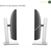 Dell P3425WE PiP PbP KVM ultrawide monitor. Two views of a Dell Pro 34 Plus Monitor P3425We showing the side profile of the monitor with its silver stand on a white background.
