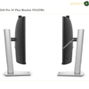 Dell P3426WEB adjustable ergonomic monitor stand. Two views of a Dell Pro 34 Plus Monitor P3425We showing the side and back angles of the black screen with a silver stand on a white background.