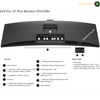 Dell P3426WEB monitor with RJ45 Ethernet. Dell Pro 34 Plus Monitor P3424We rear view diagram with numbered callouts pointing to ports and included accessories, on a white background.