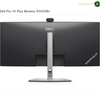 Dell P3426WEB USB-C 90W Power Delivery monitor. Dell Pro 34 Plus Monitor P3425We rear view showing the matte black screen, silver stand, and webcam on a white background.