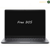 Dell Pro 14 PC14250 Arabic keyboard 16GB 512GB SSD laptop | PC14250C516G. A black laptop shown open against a white background, with the screen displaying the text 'Free DOS' in white. A small 'AMASOUQAE' watermark/logo appears in the top right corner.