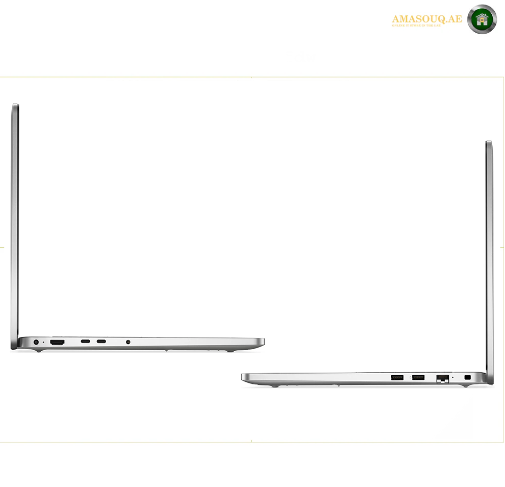 Dell Pro 16 PC16250 Intel Core 5 120U 16GB 512GB SSD | PC16250C516G. Two slim silver laptops shown from the side profile on a white background, with ports visible along the bottom edge of each device.