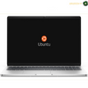 A silver laptop shown open against a white background, with the Ubuntu logo and name displayed on the black screen.