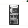 Dell Pro Tower QCT1250 Desktop Computer | Rear Ports. A silver and black desktop computer tower shown from the rear, featuring multiple ventilation grilles, ports, and a power supply interface, photographed on a white background.