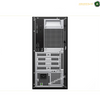 The rear view of a black and silver desktop computer tower, showing ventilation grilles, power supply, and ports, set against a white background with a watermark.