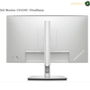 dell-u2424h-usb-hub-monitor. A Dell monitor with a silver and white minimalist design, featuring a vertical stand and a wide bezel, shown against a plain white background with text overlays.