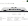 Dell U2424HE DisplayPort MST monito. A technical product diagram of a Dell Monitor U2424HE UltraSharp showing the back panel with numbered callouts and a list of included cables on a white background.