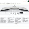 Dell U4025QW HDMI DisplayPort USB and Ethernet ports. A technical specification and cable list sheet for the Dell Monitor U4025QW UltraSharp 40" Curved, showing a side profile diagram of the monitor with numbered callouts and a list of included cables on a white background.