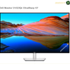 Dell U4323QE 43 inch 4K UHD monitor. Dell Monitor U4323Qe UltraSharp 43-inch desktop monitor with a slim black bezel and silver stand, displaying a colorful desert landscape on a white background.