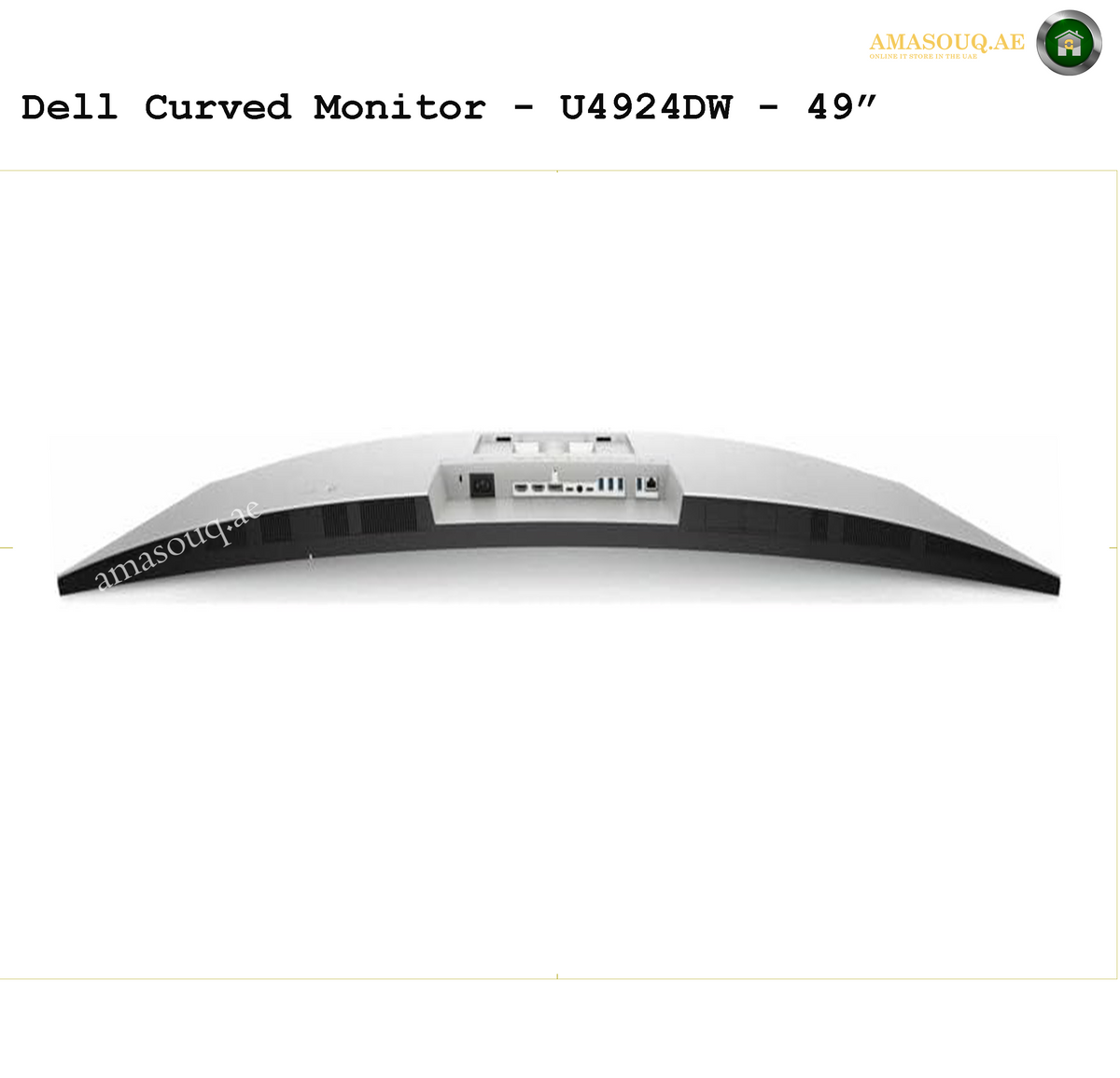 dell-u4924dw-connectivity-ports. Dell curved monitor U4924DW on a white background