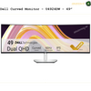 dell-u4924dw-front-view. Dell curved monitor U4924DW with colorful display on a white background
