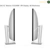 Dell U5226KW adjustable ergonomic curved monitor. Two views of a Dell 52-inch monitor U5226KW IPS display, 6K resolution, shown from the side on a white background with text and an Amasouqae logo.