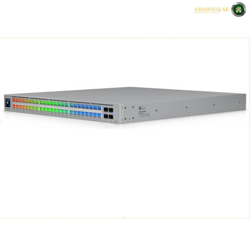 Ubiquiti UniFi ECS 48 PoE Enterprise Switch, 48 Port Layer 3 PoE Plus Plus Plus, 10GbE RJ45 25G SFP28 Uplinks, 2150W Power Budget, Etherlighting | ECS-48-PoE