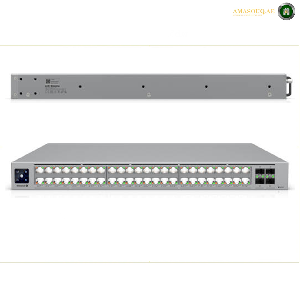 Ubiquiti UniFi ECS 48 PoE Enterprise Switch, 48 Port Layer 3 PoE Plus Plus Plus, 10GbE RJ45 25G SFP28 Uplinks, 2150W Power Budget, Etherlighting | ECS-48-PoE