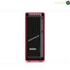 A ThinkStation desktop computer tower in red and black, featuring a honeycomb-patterned front grille and a vertical side panel with ports, shown on a white background with a watermark.