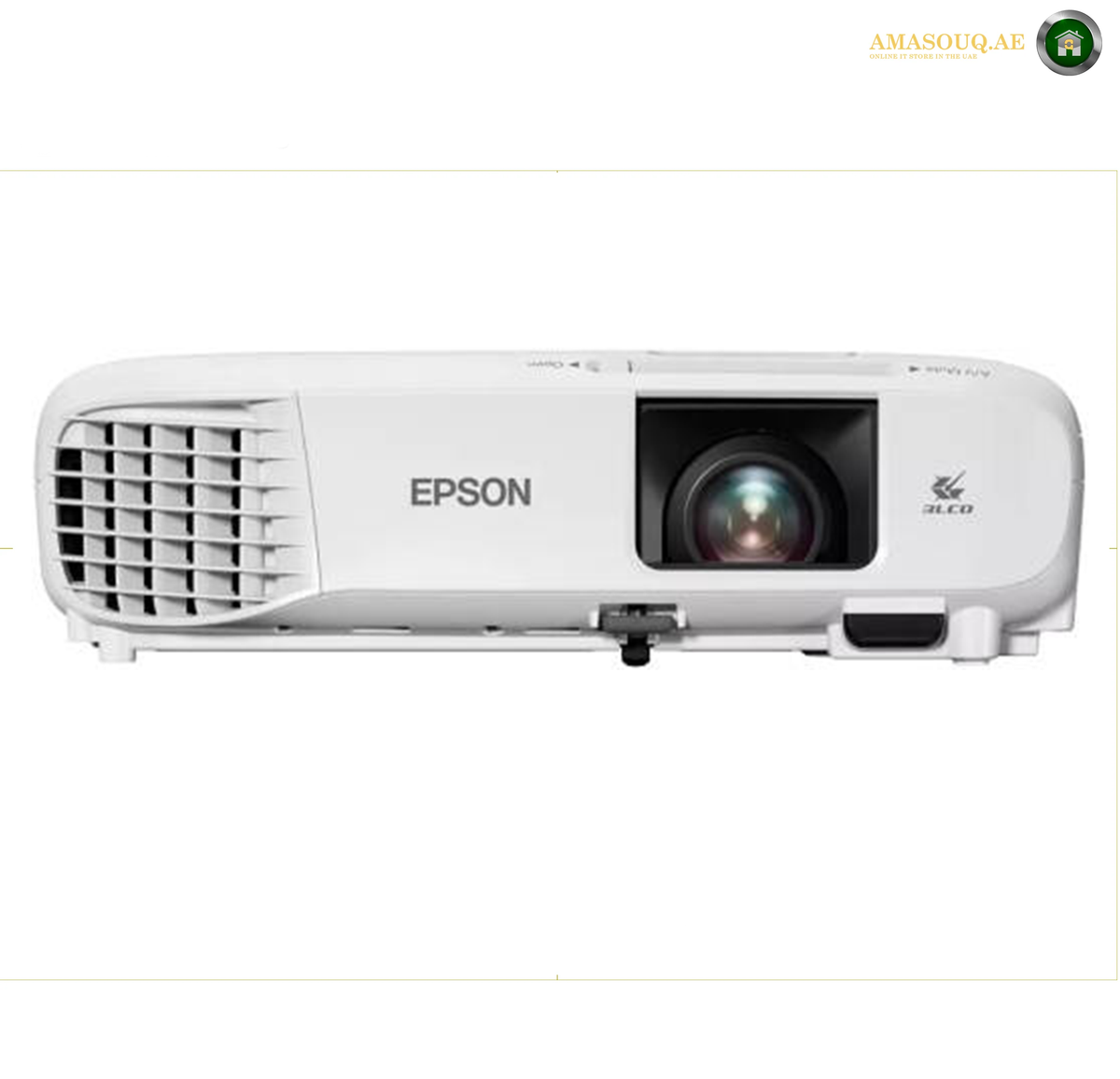 Epson EB-E24 XGA 3600 Lumens 3LCD Projector | EB-E24.Black belt with blue stripes on a white background