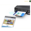 Epson EcoTank L11050 A3 Wi-Fi Colour Ink Tank Printer | L11050. An Epson printer with a paper tray and a printed sheet emerging from the front, shown next to a smartphone displaying the Epson Smart Panel app. A wireless signal icon is between the phone and printer.