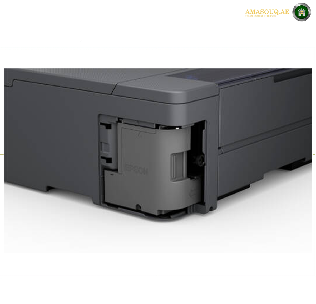 Epson EcoTank L11050 Refillable Four-Colour Ink Tank System | L11050. A close-up of an Epson printer cartridge area showing the toner drum and cartridge housing, with the Epson brand name visible on the drum unit.