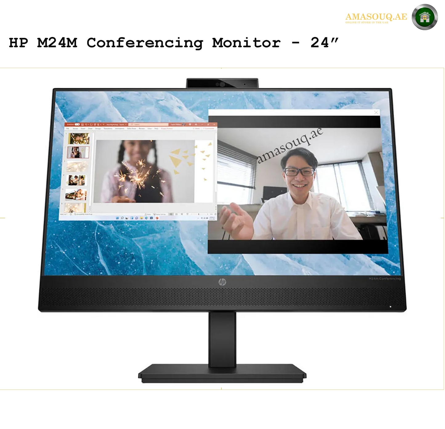 HP M24m Conferencing - 23.8" | AMASOUQ.AE FRONT  VIEW