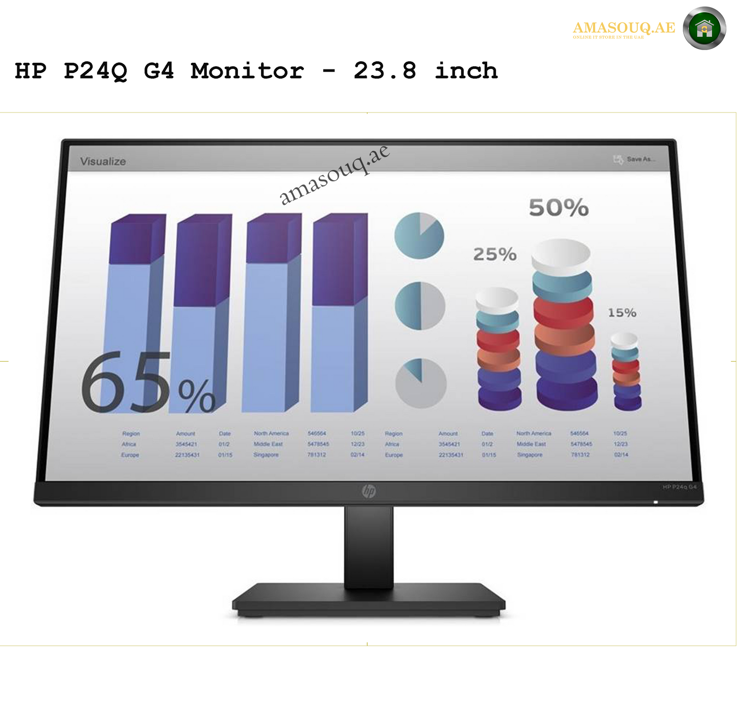 HP P24Q G4 - 23.8" | AMASOUQ.AE  FRONT VIEW