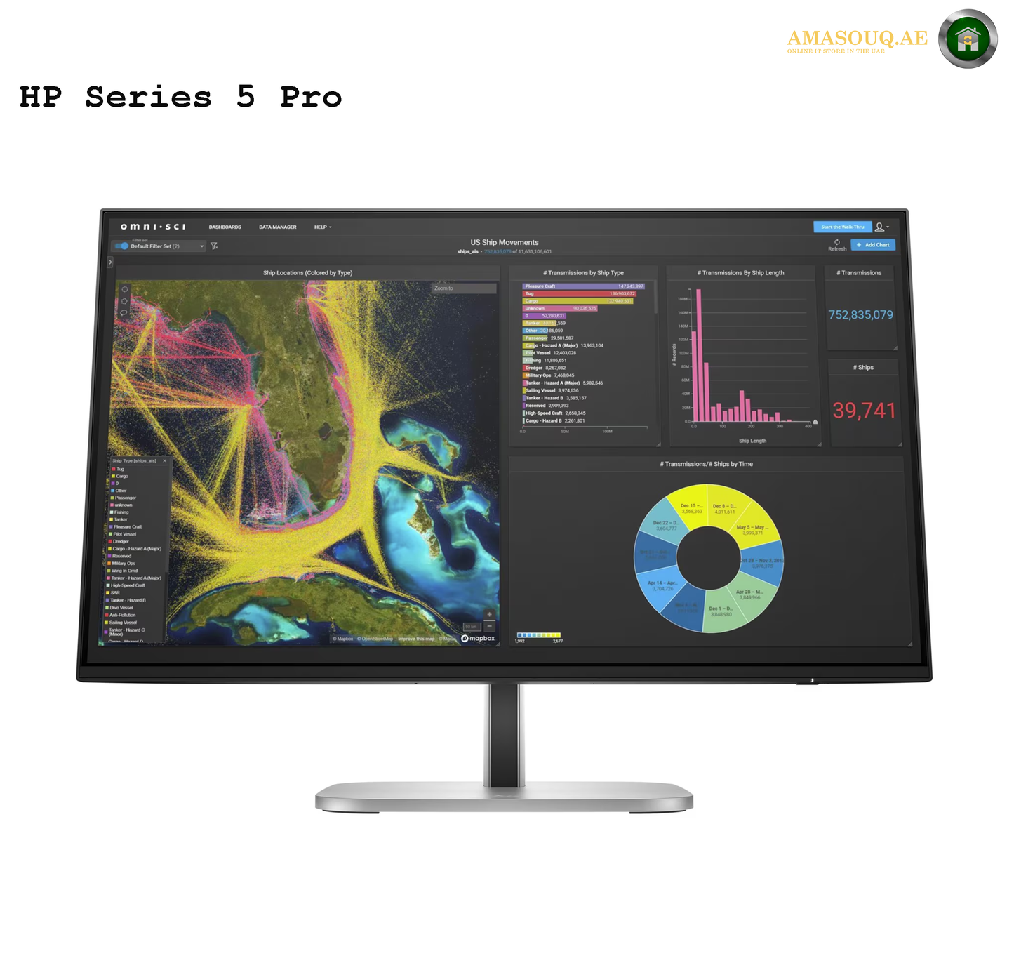 HP 524pu - Series 5 Pro - LED Monitor - 61 cm (24") (23.8" Visible) - 1920 x 1080 Full HD (1080p) @ 100 Hz - IPS - 350 cd/m² - 1500:1-5 ms - HDMI, DisplayPort, USB-C