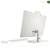 HP 23.8-inch FHD display non-touch desktop | B59U7EA#BH5.A white all-in-one desktop computer with a large rear-view monitor, matching wireless keyboard, and mouse on a clean white background. The HP logo is visible on the back of the monitor.