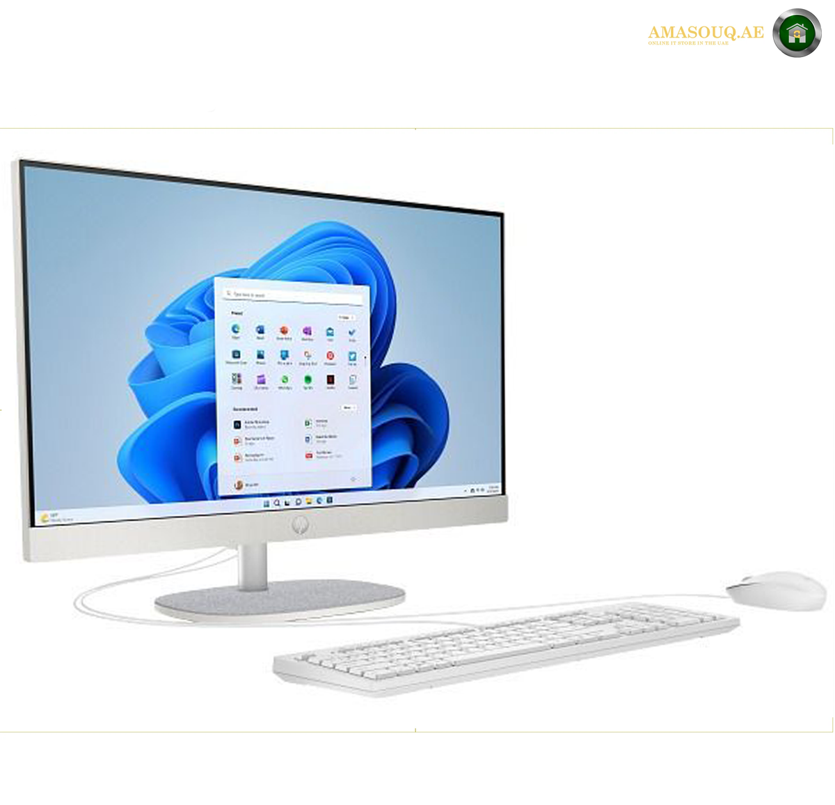HP 24-cr0299nh All-in-One PC side view | B59U7EA#BH5. A silver convertible laptop shown open at an angle, displaying a colorful screen with a dark background. The laptop is photographed on a clean white background with a faint shadow underneath.