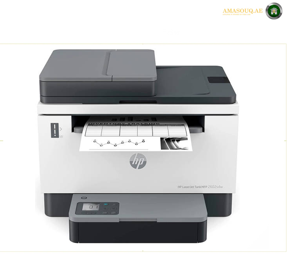HP 2602sdw 2R7F5A LaserJet Tank Printer front view