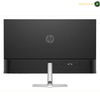 

HP 527sf 100Hz Full HD monitor for smooth screen performance. A silver laptop with a black bezel and dark gray keyboard, shown open against a plain white background. The screen displays a blue and green abstract wave wallpaper.