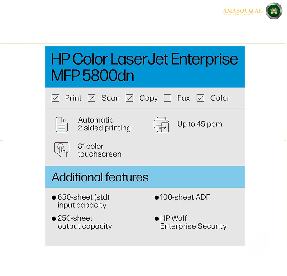 HP Color LaserJet Enterprise MFP M5800dn automatic duplex printing 6QN29A