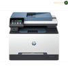 HP Color LaserJet Pro MFP 3303fdw colour laser multifunction printer | 499M8A. An HP multifunction laser printer in white, gray, and blue, shown from a front-facing perspective on a white background.