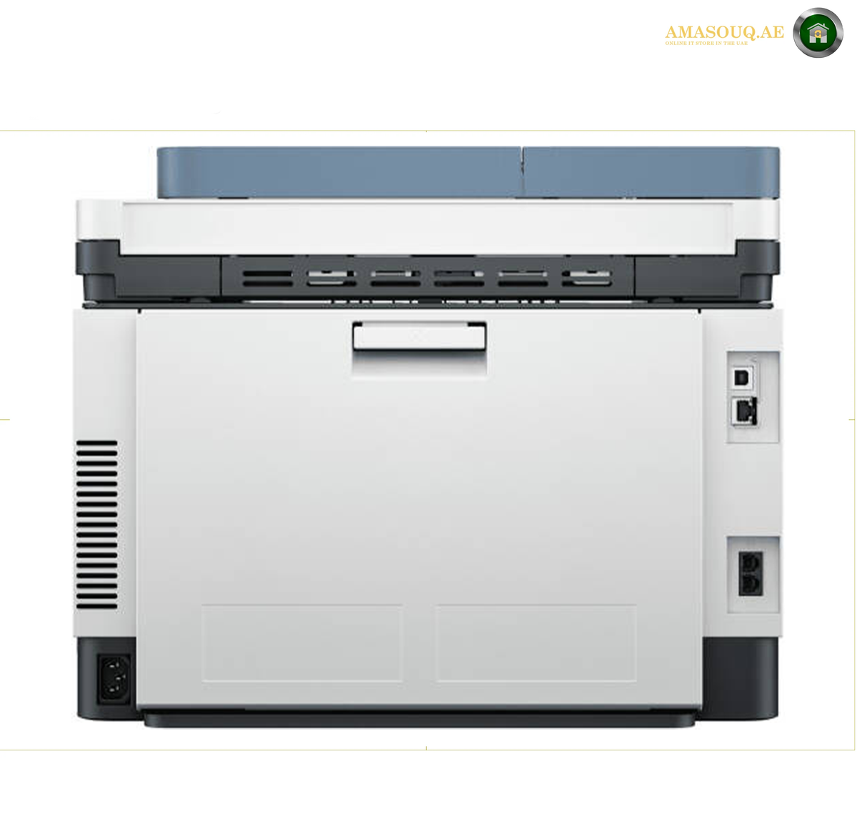 HP Color LaserJet Pro MFP 3303fdw 4.3-inch colour touchscreen | 499M8A. A front-facing view of a white and gray office laser printer with a blue top cover, shown against a plain white background with a merchant watermark in the top right corner.