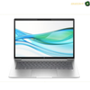 HP ProBook 440 G11 14-inch business laptop front view | A38BCET#BH5. A silver HP laptop shown open and centered on a plain white background, with the screen turned on and displaying a blue and green abstract wallpaper. The HP logo is visible at the bottom center of the screen bezel.